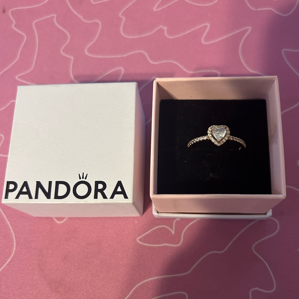 Brand New- Rose gold Pandora heart ring - size 8.5